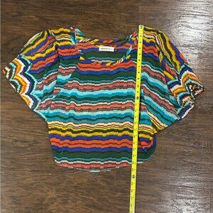 💥LAST DAY💥Veronicam Women's Sheer Multi-Color Cropped Top Size XS